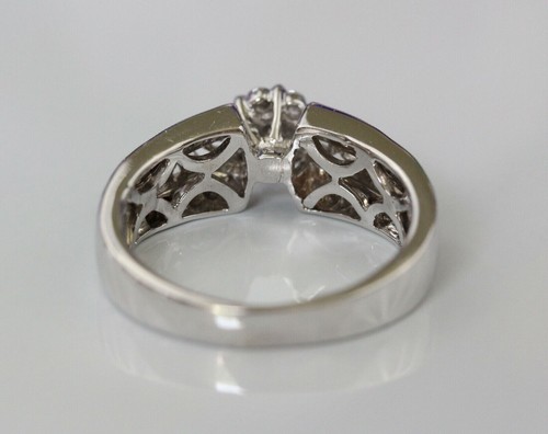 1.70 Ct Round Real Moissanite Flower Cluster Wedding Ring 925 Sterling Silver - Picture 5 of 10