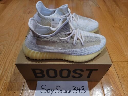NEW AUTHENTIC ADIDAS YEEZY BOOST 350 V2 NATURAL OFF WHITE FZ5246 SIZE 8.5 - Picture 2 of 5