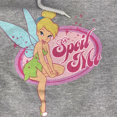 Disney Juniors Large (11/13) Tinkerbell "Spoil Me Sweater Gray Authentic - Picture 3 of 8