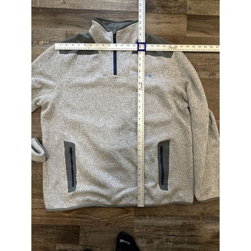 Vineyard Vines meliert grau sportlicher Viertelreißverschluss Pullover Fleece Herren XL - Bild 5 von 5