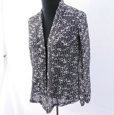 Day Trip Sweater Large Black Lace Peek A Boo Back Light Slub Knit USA Made