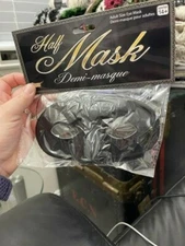 Forum Novelties Black Satin Domino Mask Adult Size New!!!