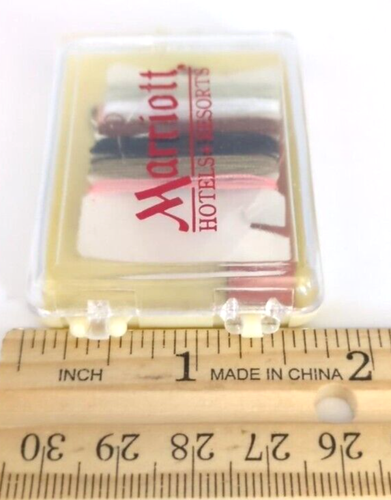 Vintage 1980s Red Logo Marriott Hotels Resorts Sewing Mending Kit Plastic Case - Picture 5 of 5
