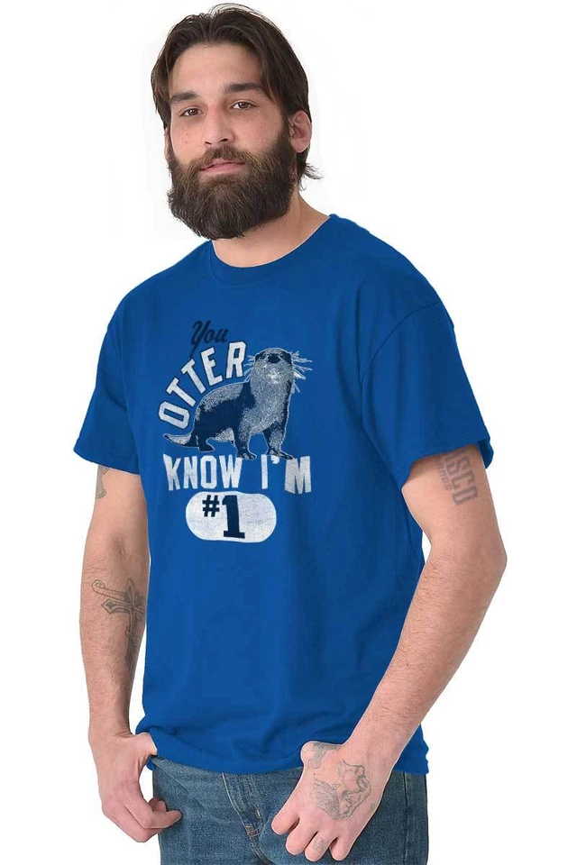 Camiseta Camiseta Funny Animal Pun You Otter Know I'm Num 1 para mujer u hombre cuello redondo Foto 3 de 4