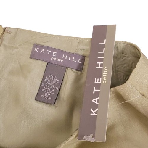 Falda Lápiz Kate Hill Petite Tea Time Lino Verde Salvia Para Mujer 8 Pequeña 8P Nueva Con Etiquetas - Imagen 2 de 5