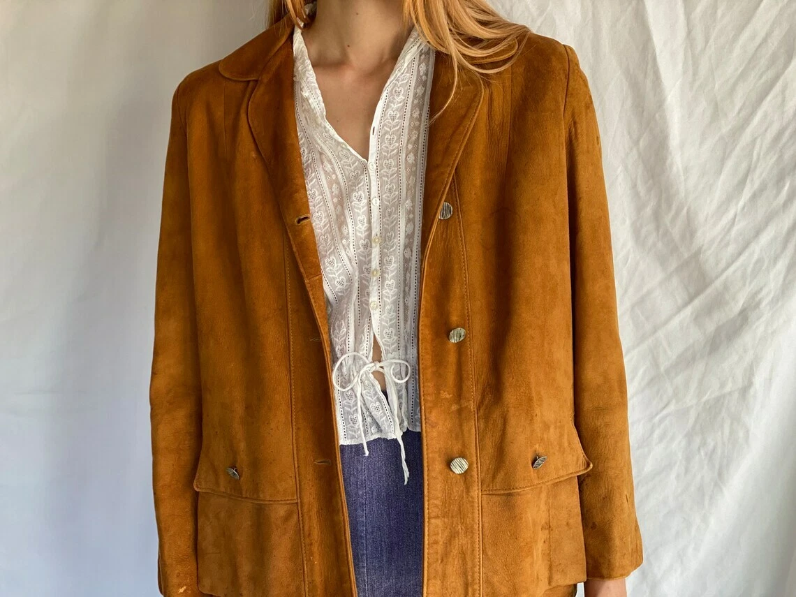 Blazer en daim femme hot sale