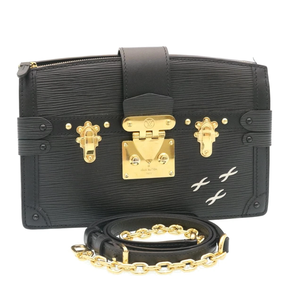 LOUIS VUITTON Epi Trunk Clutch 2Way Shoulder Bag Black M53052 LV Auth  28382A