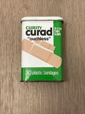 Vintage Curity Curad Flexible "Ouchless" Bandage Tin - Empty Excellent Condi.