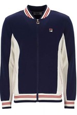 Fila  Vintage Men Settanta Baseball Track Jacket Top  Suit Navy Red White F Logo
