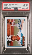 2021  Topps Archives 1989 Big Mini Insert Auto Juan Soto/20 PSA 10