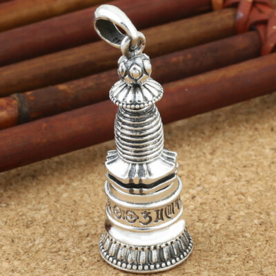 I07 Anhänger buddhistisch zum Öffnen 6-Wort-Mantra Gawu-Box Sterling Silber 925