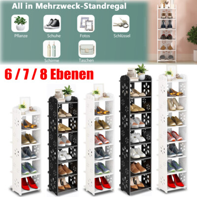 6 / 7 / 8 Ebenen Schuhregal Ablagegestelle Schuhablage schmales Schuhschrank