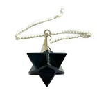 Black Obsidian Star Merkaba Dowse Pendulum r Healing Reiki Feng Shui Gift Luck
