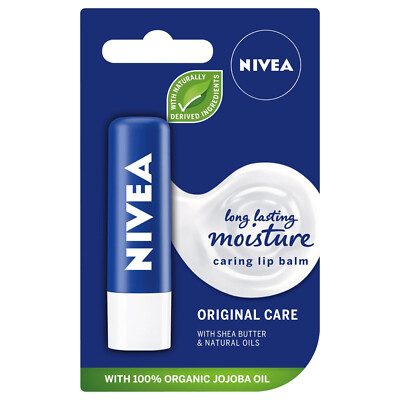 NIVEA LIPPENBALSAM ORIGINAL PFLEGE FEUCHTIGKEITSSPENDEN CHAPSTICK MIT SHEABUTTER 5,5 ML