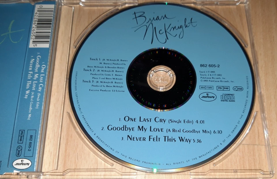 BRIAN MCKNIGHT - One Last Cry / Goodbye My Love - Remix CD Single R&B Rnb RARE - Bild 4 von 4