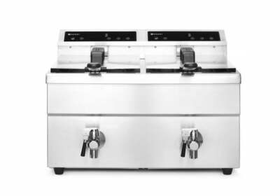 Induktionsfritteuse - mit Ablasshahn 2x8 l, HENDI, Profi Line, 16L, 230V/7000W, 