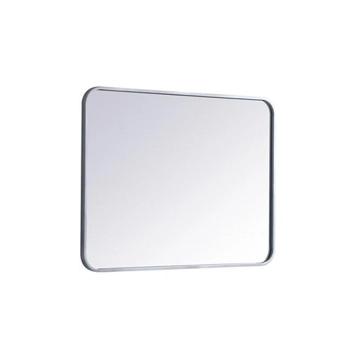 Elegant Decor Evermore 24x32" Soft Corner Metal Rectangular Mirror in Silver - Picture 4 of 8