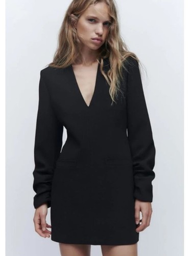 Mini Vestido Zara Manga Larga Negro Talla XS - Imagen 2 de 7