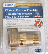 Camco RV Brass Water Pressure Regulator Protects RV Plumbing 40055 40-50 PSI