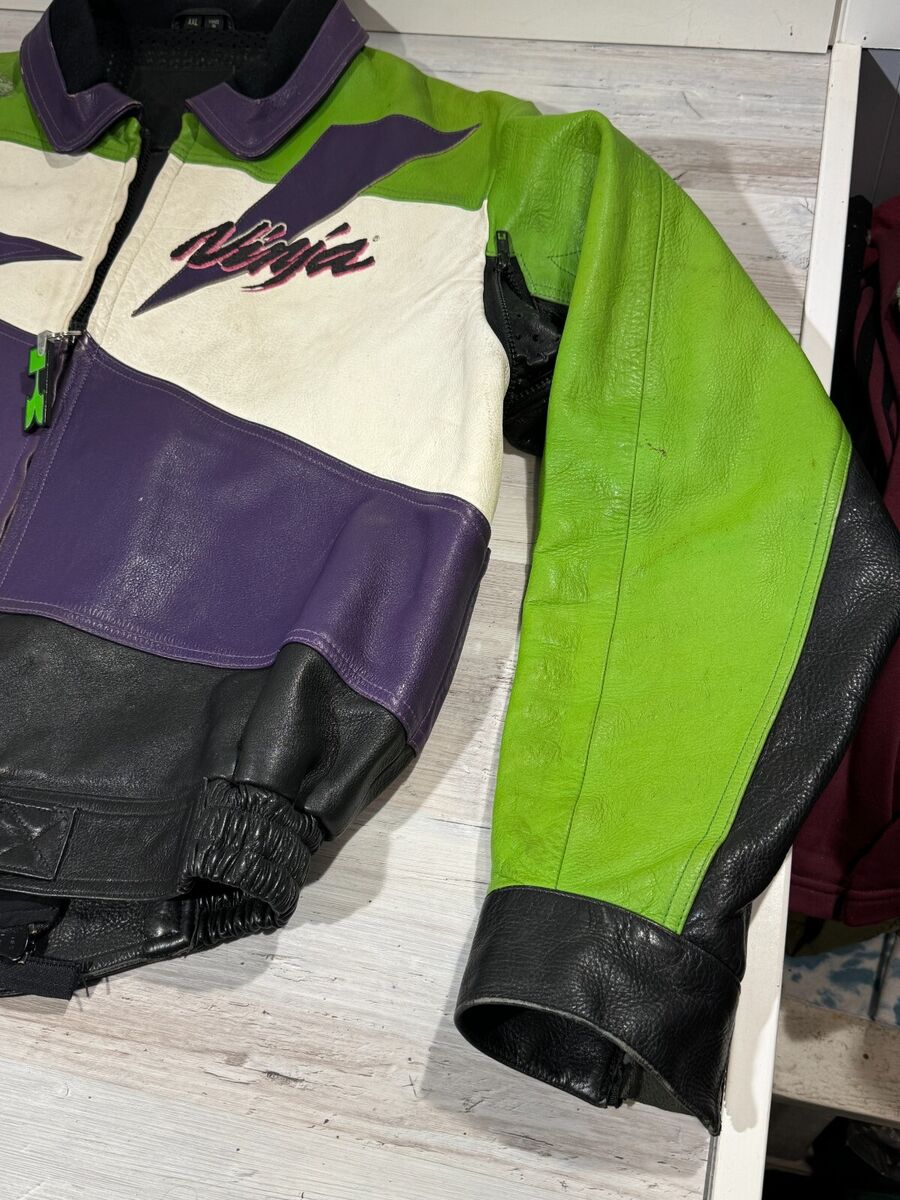 Vintage 90s Kawasaki Ninja Men's Size XXL 2XL Leather Jacket Vintage 90s Kawasaki Ninja Men's Size XXL 2XL Leather Jacket