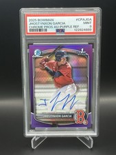 2025 Bowman Chrome Prospects Jhostynxon Garcia Auto Purple Refractor /250 PSA 9