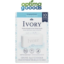 Ivory Gentle Bath Bar Soap 10 Pack 3.17oz Original Scent Pure Plant-Based.