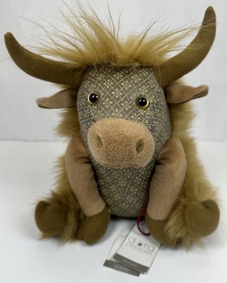 Dora Designs Angus Highland Kuh Türstopper Kunstfell Stier Landhaus Deko 26 cm + Etikett