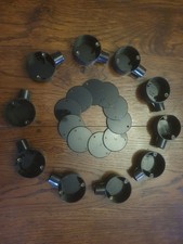 10x Round Black Conduit Box End / Terminal  20mm   WITH LIDS!