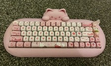 Yunzii C68 Wireless Mechanical Keyboard, Pink Cat Design, Free Postage
