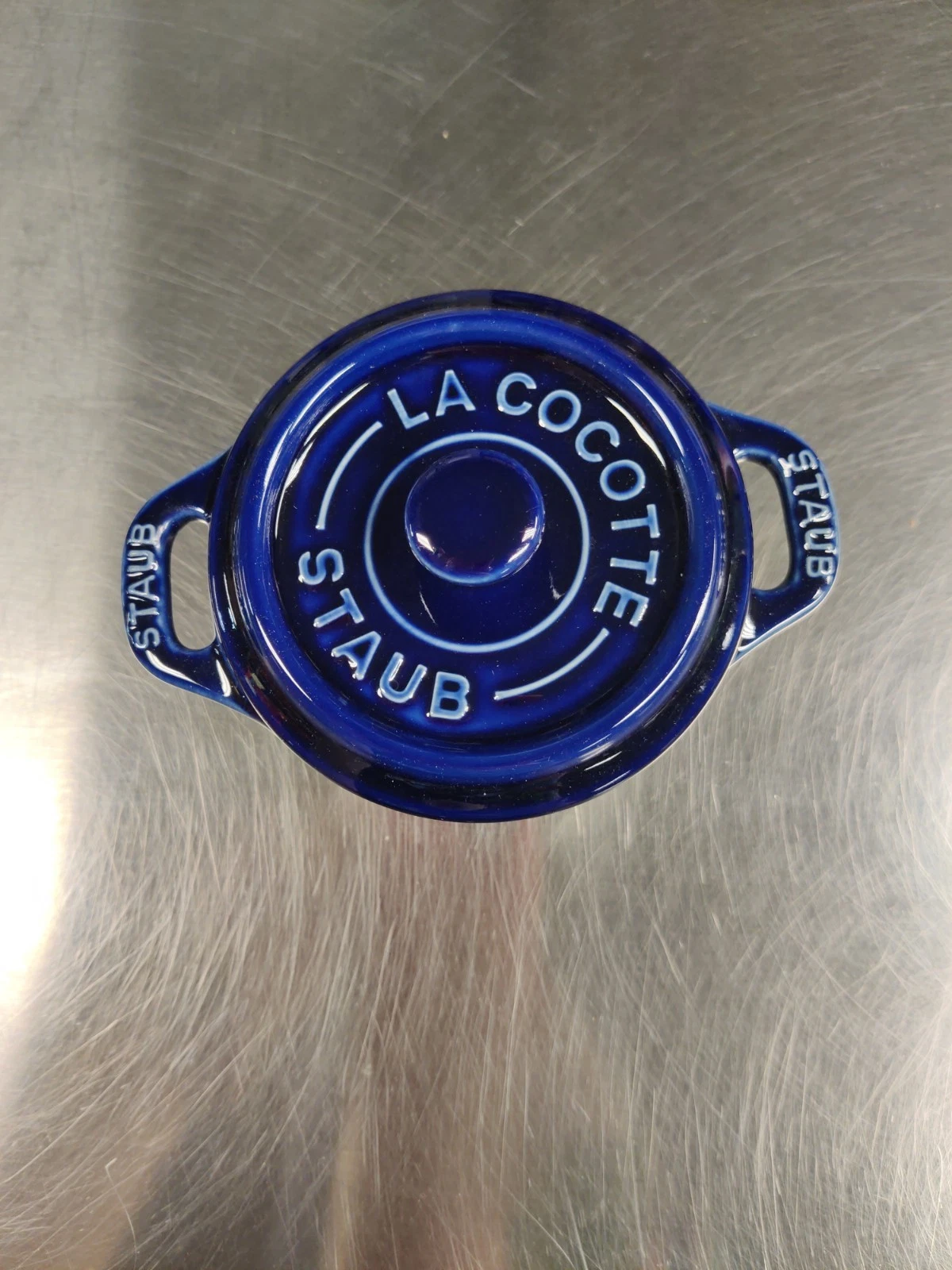 STAUB La Cocotte Mini Dutch Oven Stoneware Dish Dk Blue designer kitchen