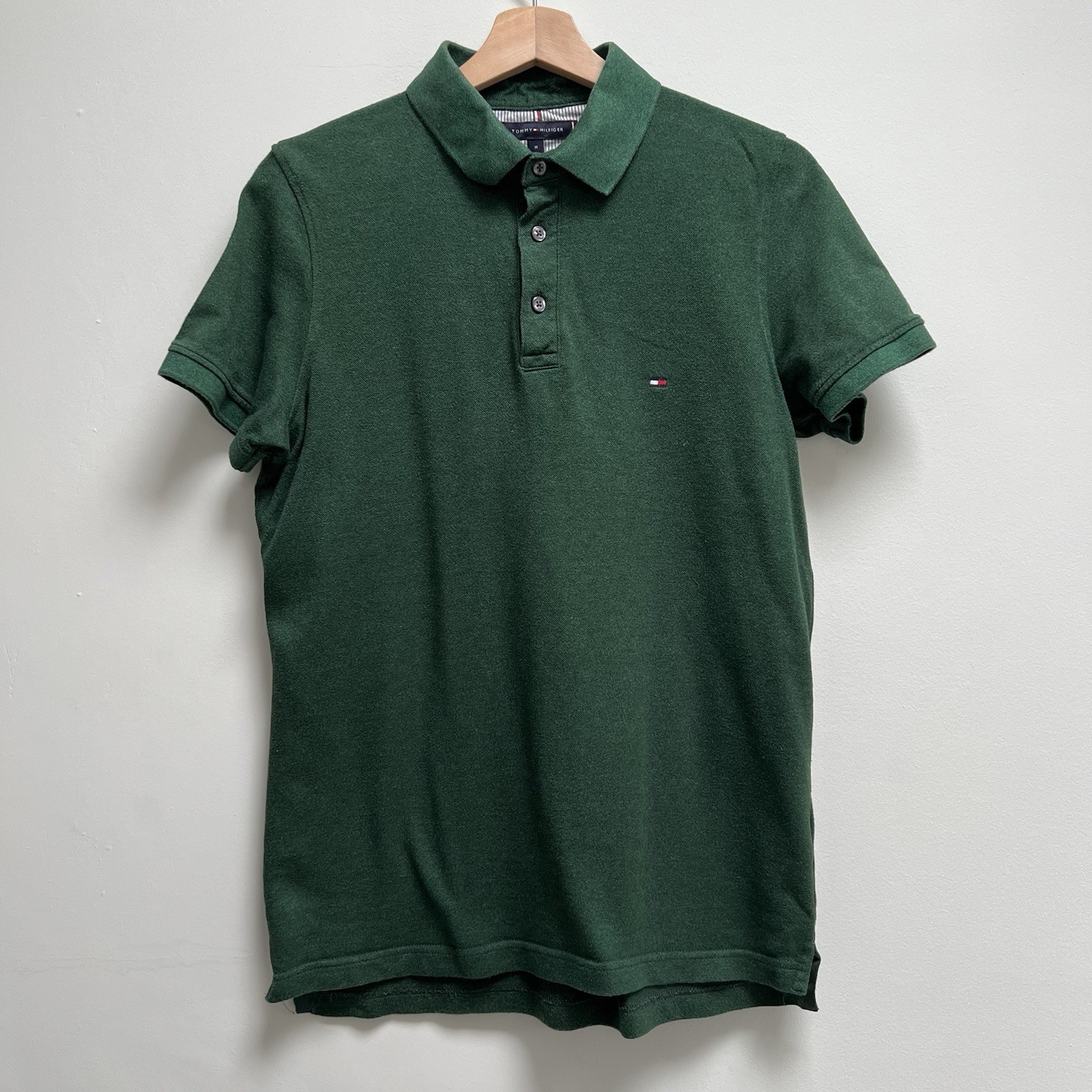 Tommy Hilfiger Slim Fit Short Sleeve Polo Shirt Green Short Sleeve Medium