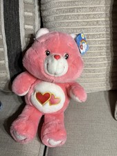 Vintage 2002 Care Bears Love-A-Lot Bear Carlton Cards Plush 16" Hearts 20th Anni