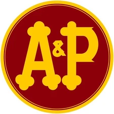 A&P, A & P Supermarket, Grocery NEW Sign: 40" Dia. Round USA STEEL - TWO SIDED