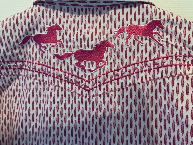 Cowgirl Hardware Girls shirt size large. 10-12,  pink with bling