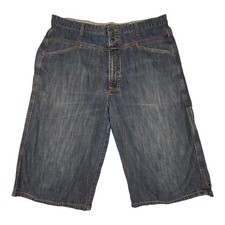 Vintage Marithe Francois Girbaud Baggy Y2K Denim Jeans Shorts 38 Blue Carpenter