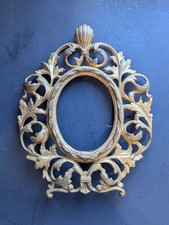 VIntage Ornate Worn Gold FIligree Cast Metal Tabletop Frame