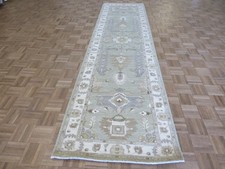 3 x 11'7 Runner Hand Knotted Sage Green Peshawar Oriental Rug G16544