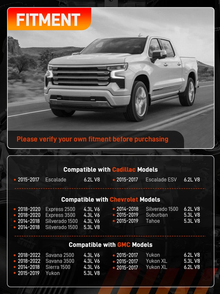 Motor De Arranque 10910 para Silverado GMC Sierra 4.3L 5.3L 6.2L 2014-2020 12645040 Foto 2 de 4