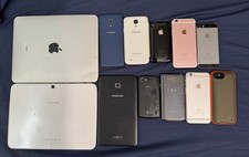 Phone Tablet Lot of 12 Apple, Samsung, etc. For Parts or Repair READ DESC