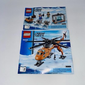 Lego City 60034 Arctic Helicrane w/ Manuals Minifigures Huskies Dog Sled No Box