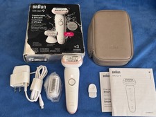 Braun Silk- pil 9 SES9030 Wet Dry Cordless Epilator Complete Kit Tested