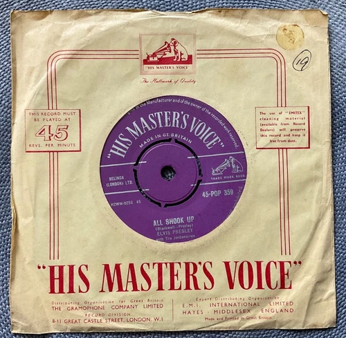 ELVIS PRESLEY & THE JORDANAIRES - ALL SHOOK UP rare UK 1957 ROCK ’N’ ROLL MINT-