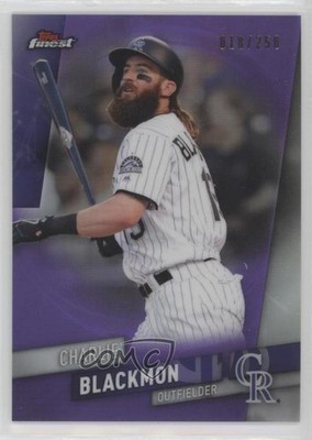 2019 Topps Finest Purple Refractor 18/250 Charlie Blackmon #63 7qg