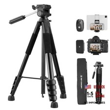 Camera Tripod, 75" Lightweight Portable Travel Outdoor DSLR Tripods for Black