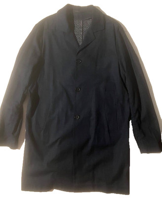 New EIDOS NAPOLI Mens Indigo Blue Lightweight Cotton Coat Jacket sz 42 52 Italy