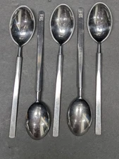 Copenhagen Cutlery Obelisk Teaspoons Set of 5 Erik Herlow Denmark Stainless MCM