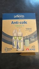 Dr. Brown's 4oz Anti-Colic Glass Baby Bottle with Level 1 Nipple - 2pk