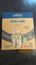 Dr. Brown's 4oz Anti-Colic Glass Baby Bottle with Level 1 Nipple - 2pk
