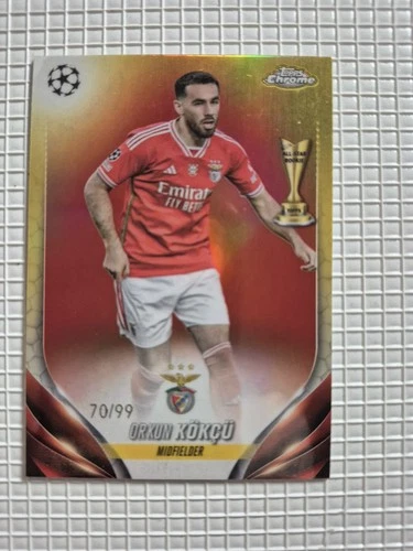 2023-24 Topps Chrome Orkun Kokcu /99 Gold Rookie RC - SL Benfica #188
