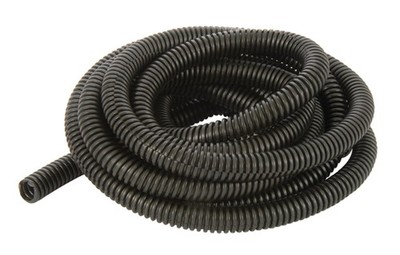 Hopkins 0.37'' Convoluted Wiring Tubing 10ft - Black Auto Electrical Conduit